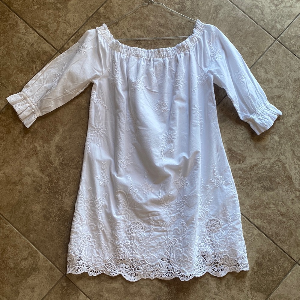 Off shoulder white summer dress
